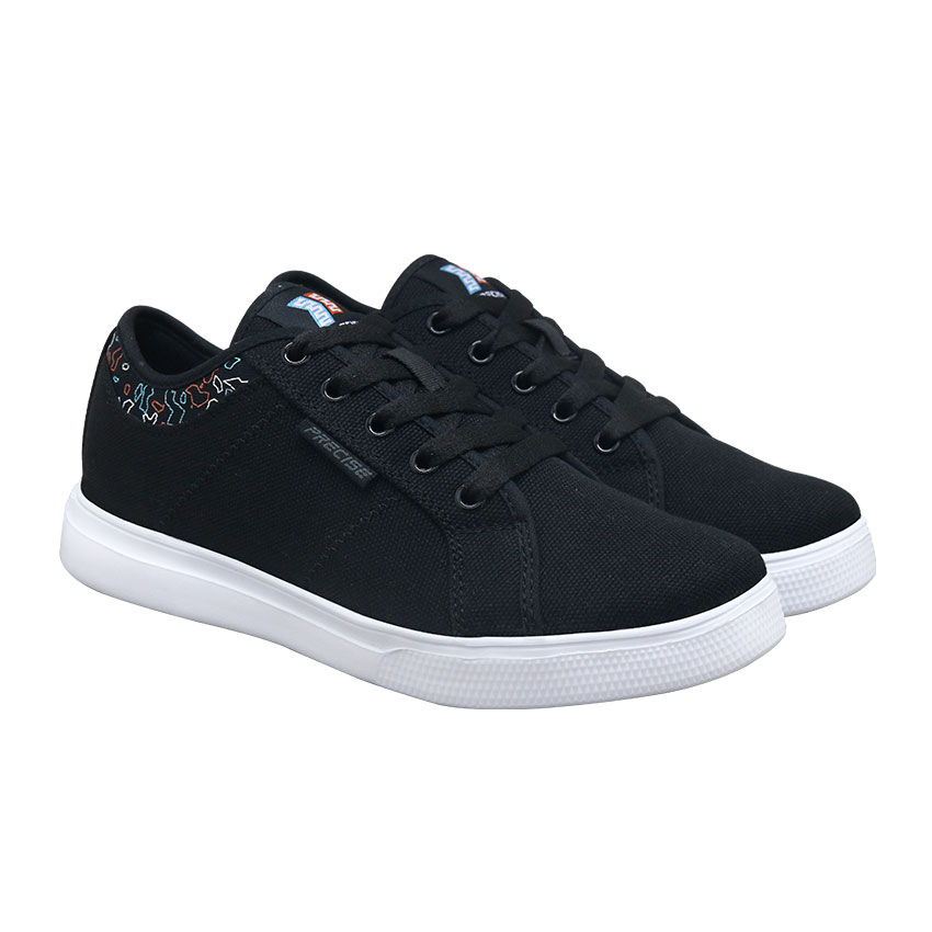 Precise Devan Glow W Sepatu Sneakers Hitam Wanita - Black/White