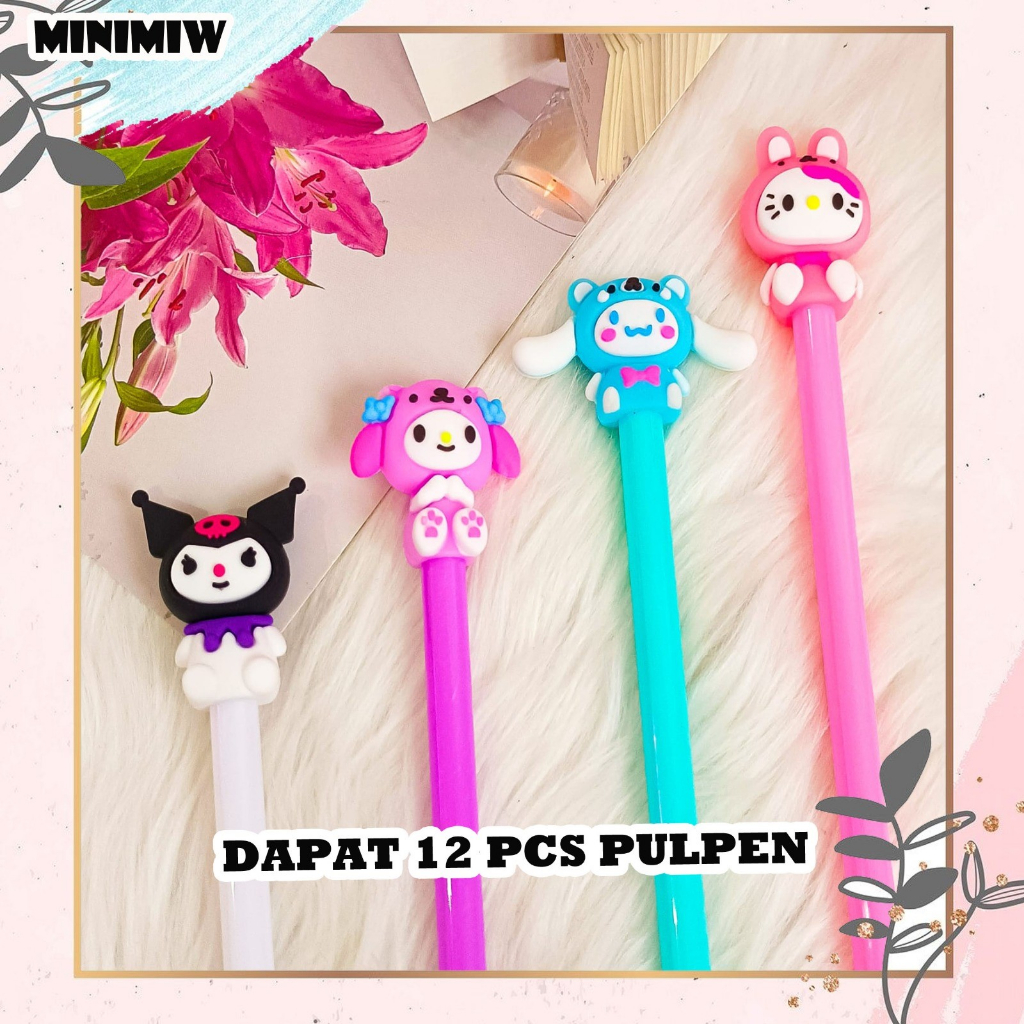 &quot;SELUSIN PULPEN SANRIO COSTUME ISI 12 PCS TINTA GEL KARAKTER PEN UNIK BOLPEN PENA  DISNEY LUCU COD TERMURAH&quot;