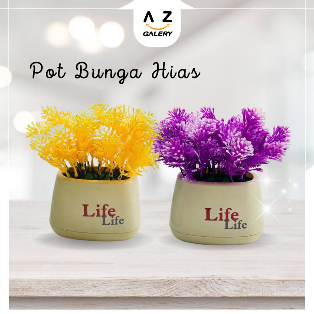 Bunga Hias Artifical Pot Tanaman Bonsai Rumput Daun Hiasan Meja Cantik Dekorasi Ruangan Artifical Flower Azgalery PBP168