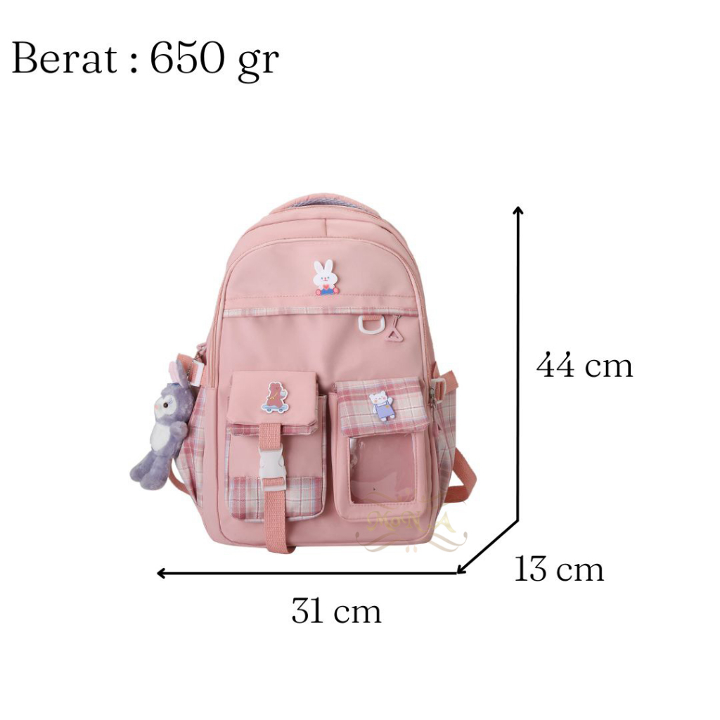 [MTOYS] Tas Ransel Anak Sekolah Model Karakter Lucu dan Imut FREE GANTUNGAN BONEKA + CLIP BONEKA LUCU -M0209