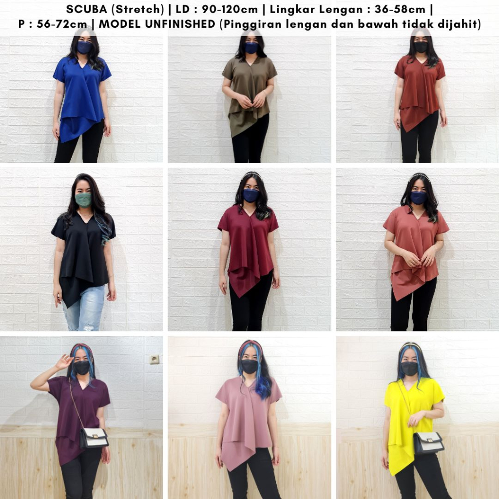 2873 vinvin scuba top ready best seller blouse scuba