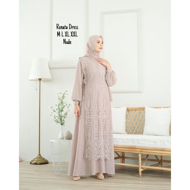 Renata Dress Brukat Malika 2in1 || Realpict (COD Bayar Ditempat)