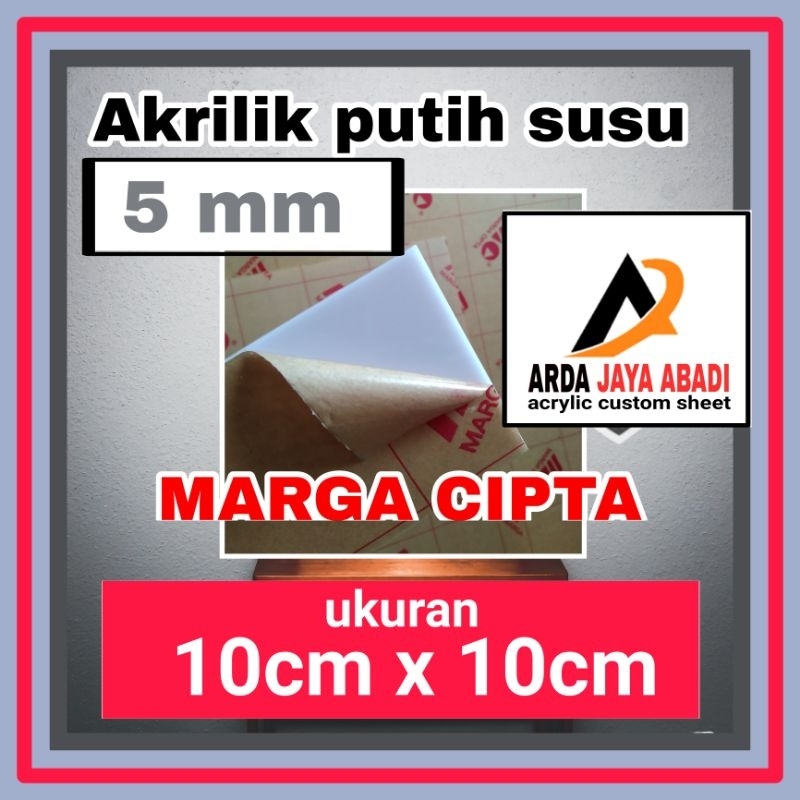 Akrilik 5mm putih susu 10 x 10 akrilik lembaran Acrylic white mika lembaran akrilik  termurah