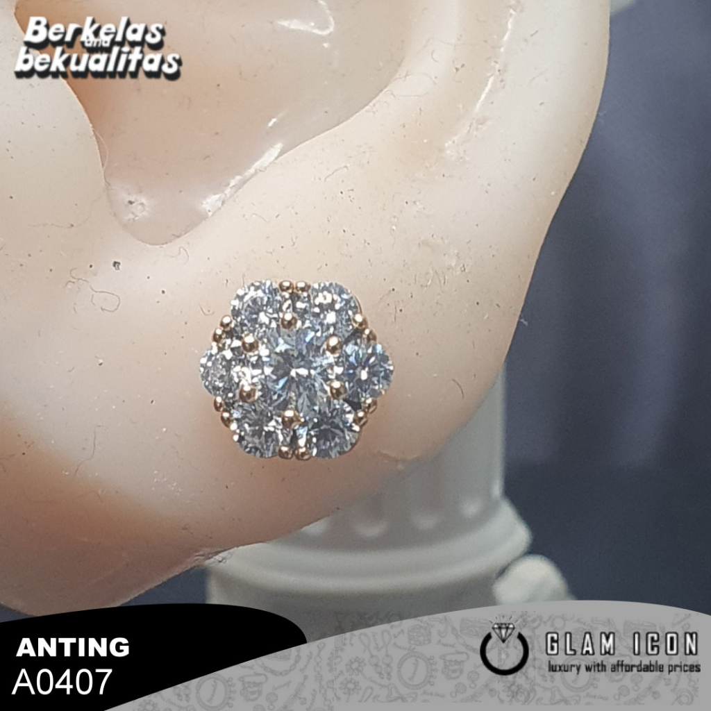 Anting Tusuk mata Motif bunga lima A0407 ATG