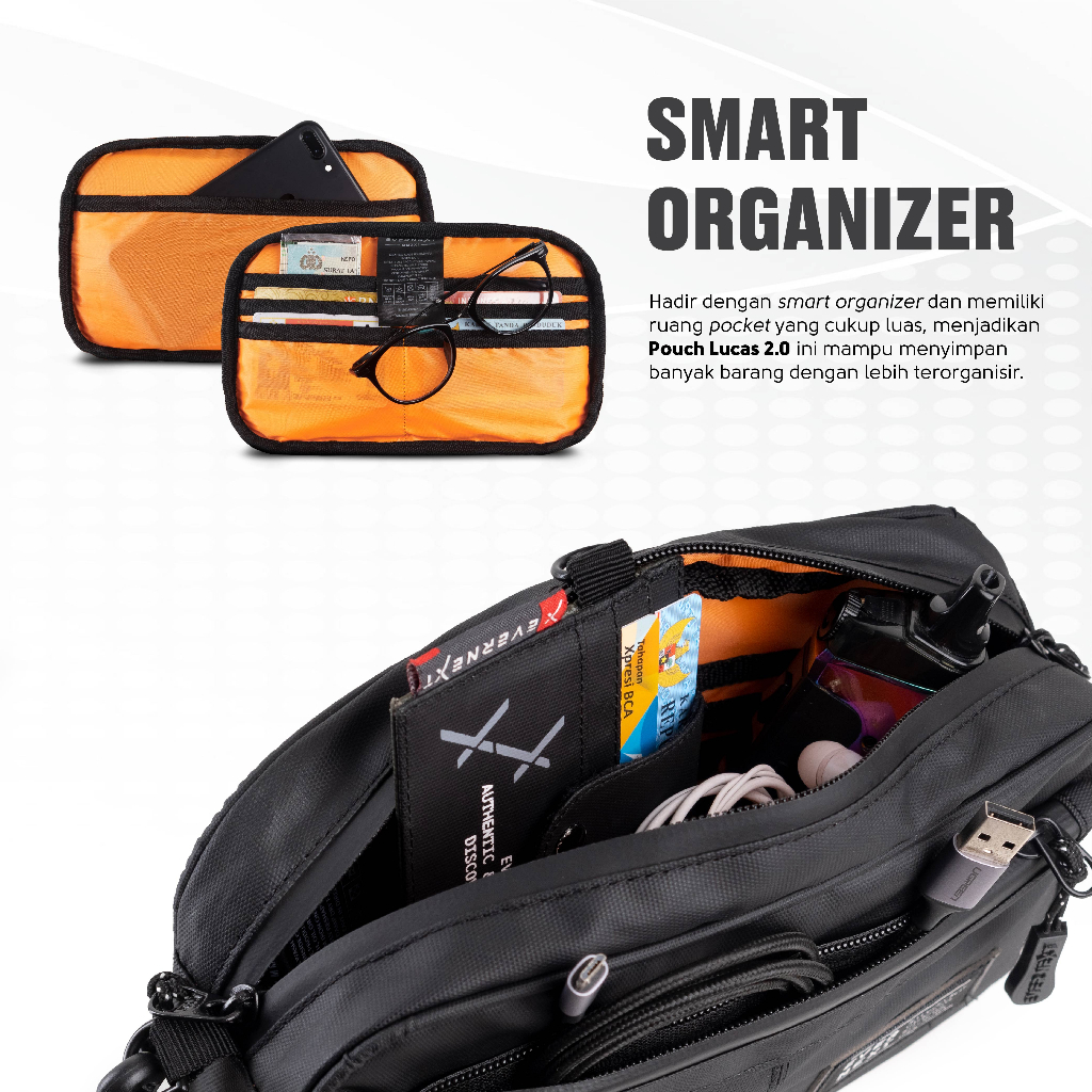 Tas Selempang Pria Waterproof Sling Bag Cowok Trendi Casual Hangout Travelling Anti Air Premium UE110