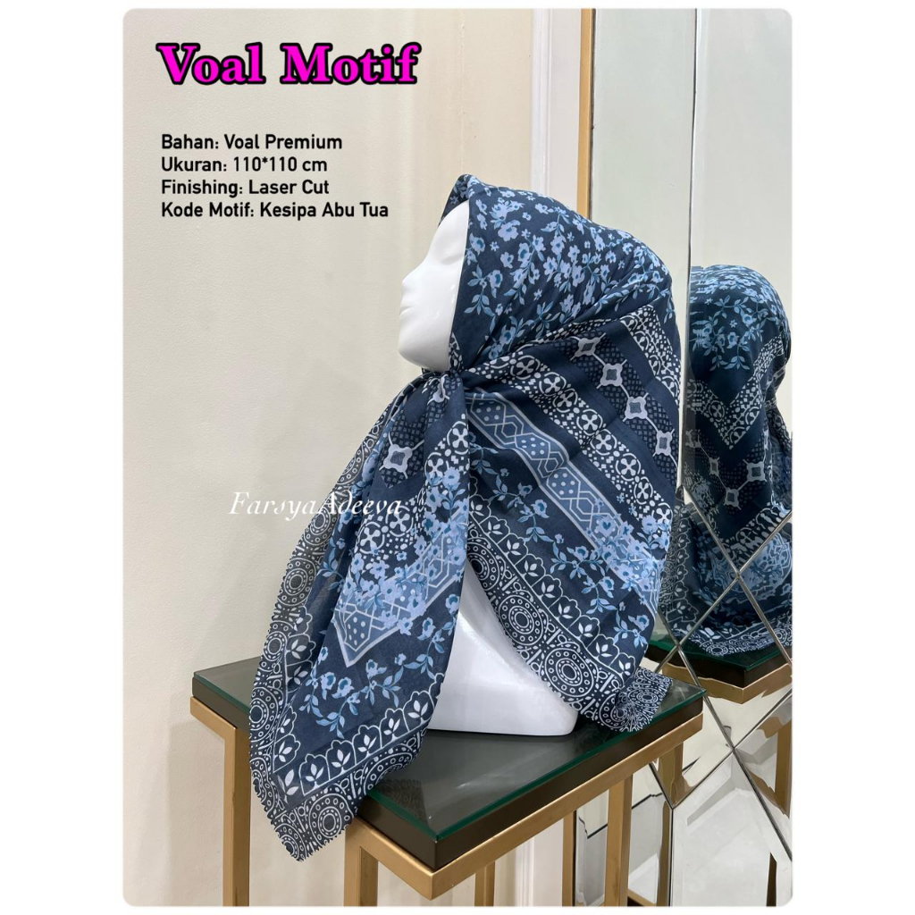 Kerudung Segi Empat Motif Deenay Lasercut KW Hijab Segiempat Motif Terbaru Pasar Hija'b