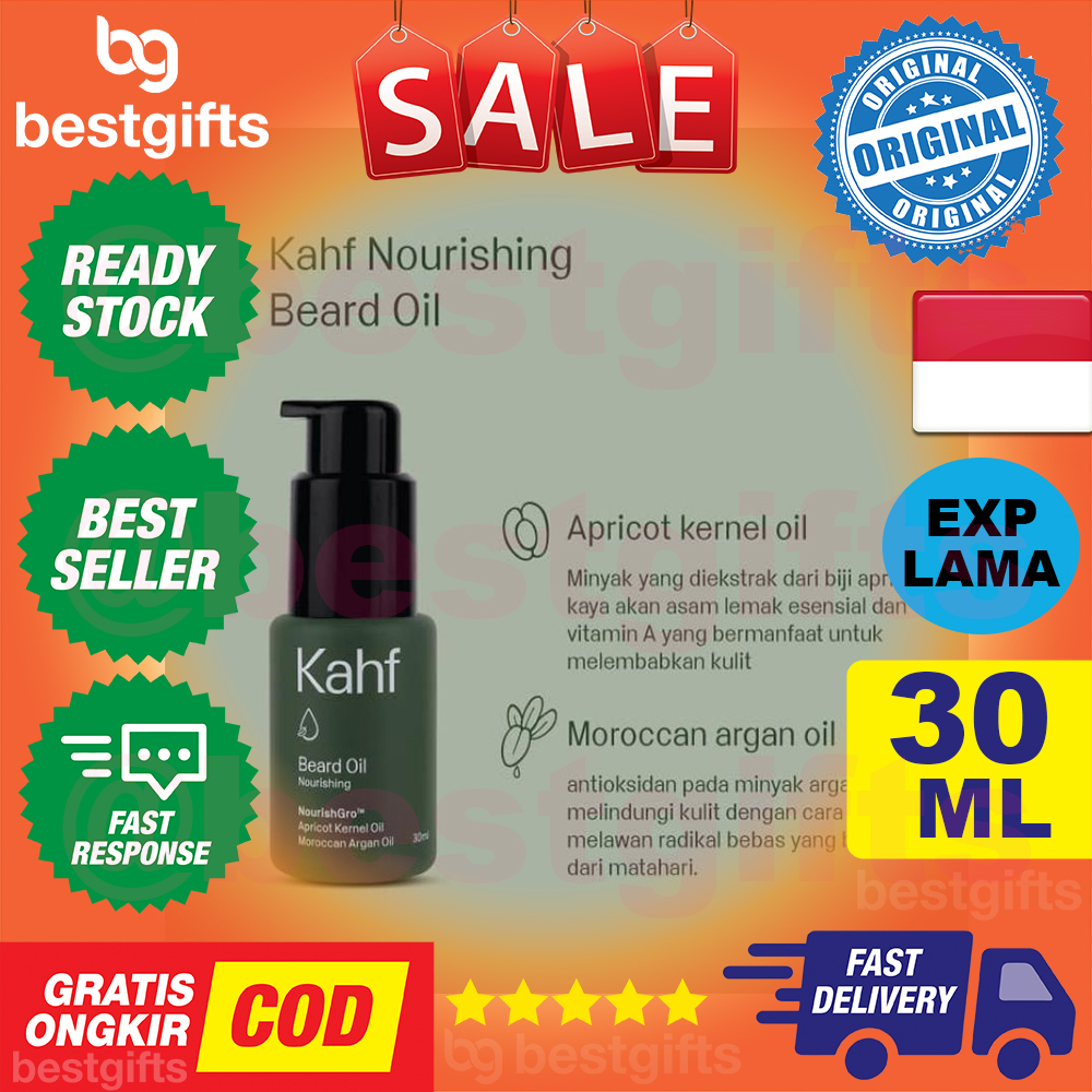 KAHF NOURISHING BEARD &amp; HAIR OIL MENUTRISI PERTUMBUHAN JANGGUT 30 ML