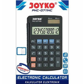 

Kalkulator Joyko PKS-0711HC 2 power battery dan tenaga matahari plus penutup/kalkulator joyko pkc-0711hc ukuran kecil 12 digit/kalkulator joyko plus penutup 12 digit