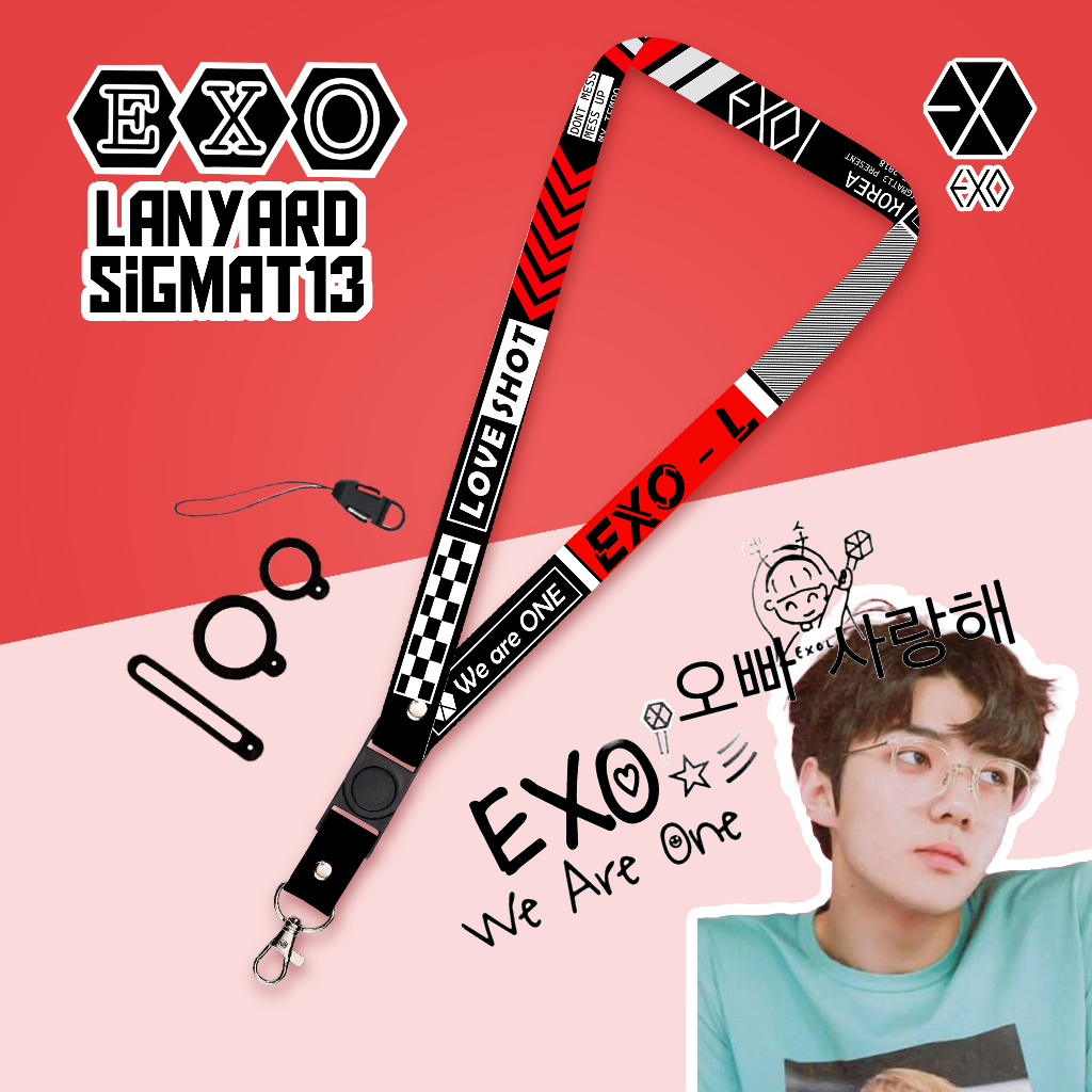 Lanyard EXO Sigmat13 Tali Gantungan hp EXO Gantungan id card Printing Kpop Series 4