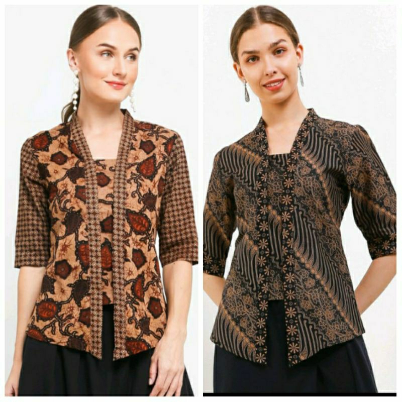 tey-17 Batik wanita ASJ SA HRB026 Kenongo Kemeja Tosca Pendek