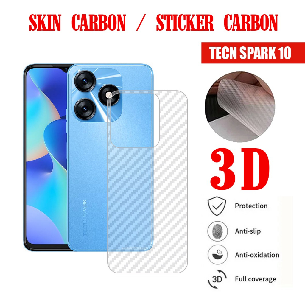Skin Carbon Tecno Spark 10c Tecno Spark 10 Nfc Tecno Spark 10 Pro Nfc Skin Back 3D Antigores Skin Ca