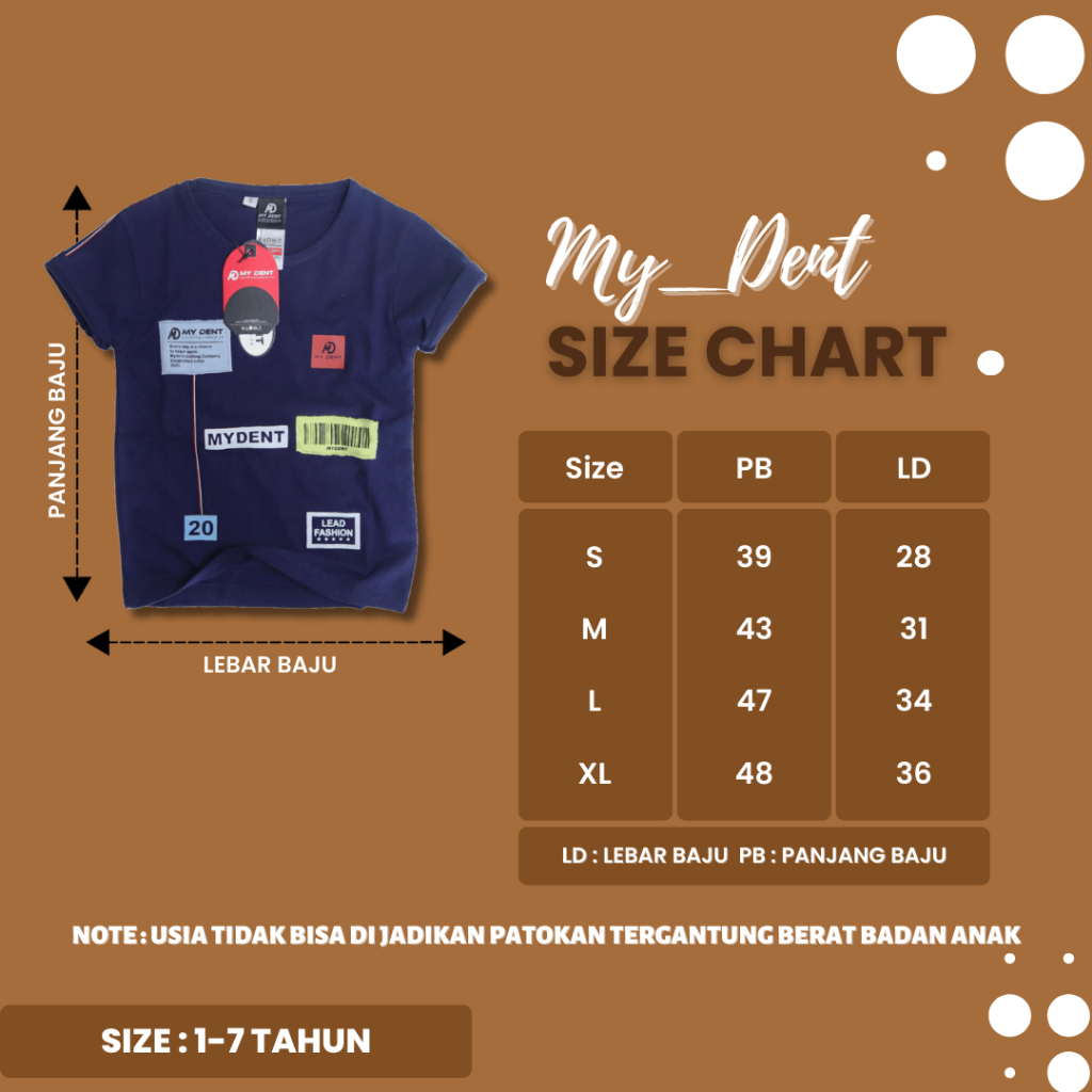 Baju Anak Laki Laki Distro Bordir Mydent Umur 1-17 Tahun Bahan Cotton 30S