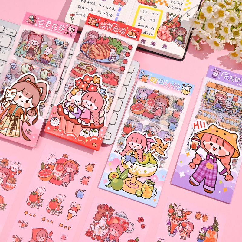Stiker Pet Aesthetic Motif Buah Cute  / Stiker Buah 10 Lembar