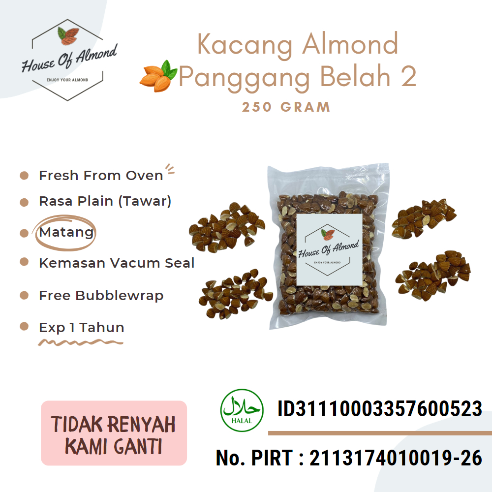 

Kacang Almond Panggang (Belah 2) 250gr