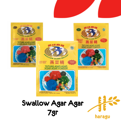 

Swallow Globe Agar-Agar 7gr (PLAIN, COKLAT, HIJAU, MERAH)