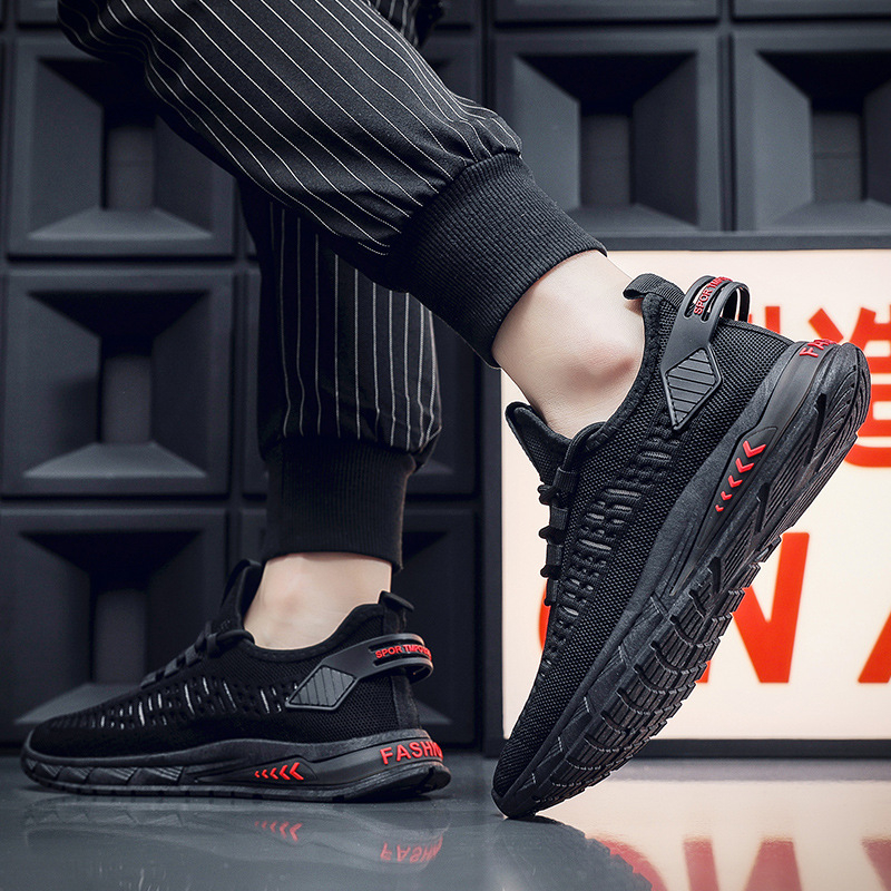 Highland Sepatu Sneakers Pria Tali Hitam Sepatu Fashion Kasual Sport Sepatu Cowok Olahraga Sekolah Kerja Travelling Terbaru MR154