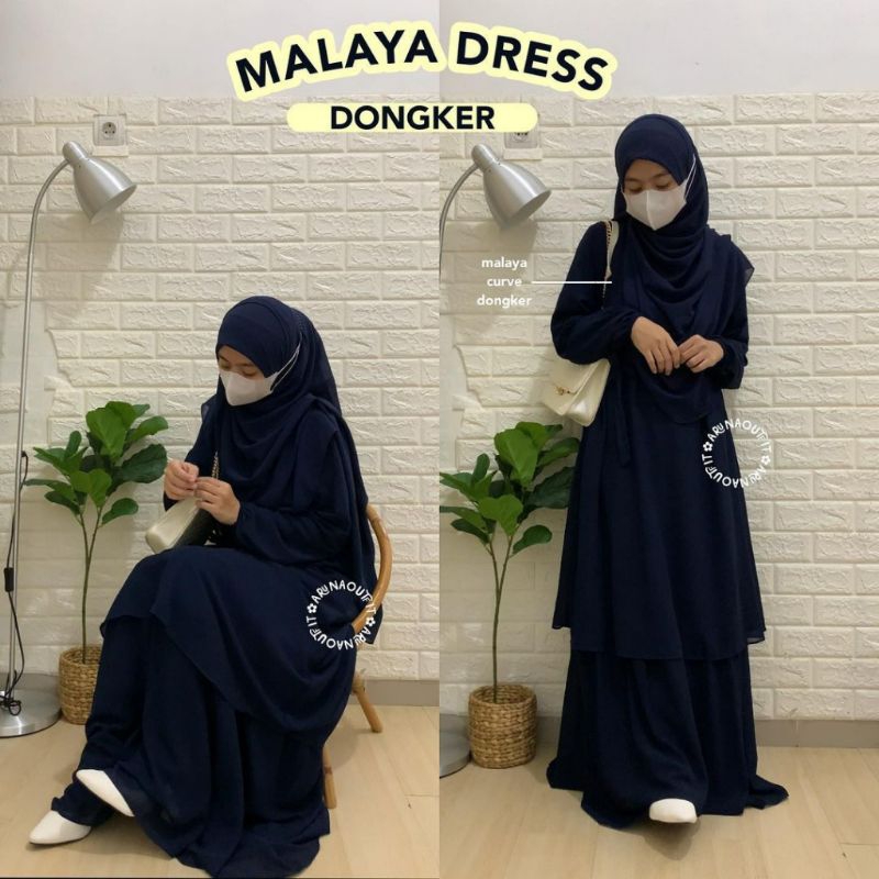 Gamis Malaysia Satu Set Pashmina (GAMIS+PASHMINA)