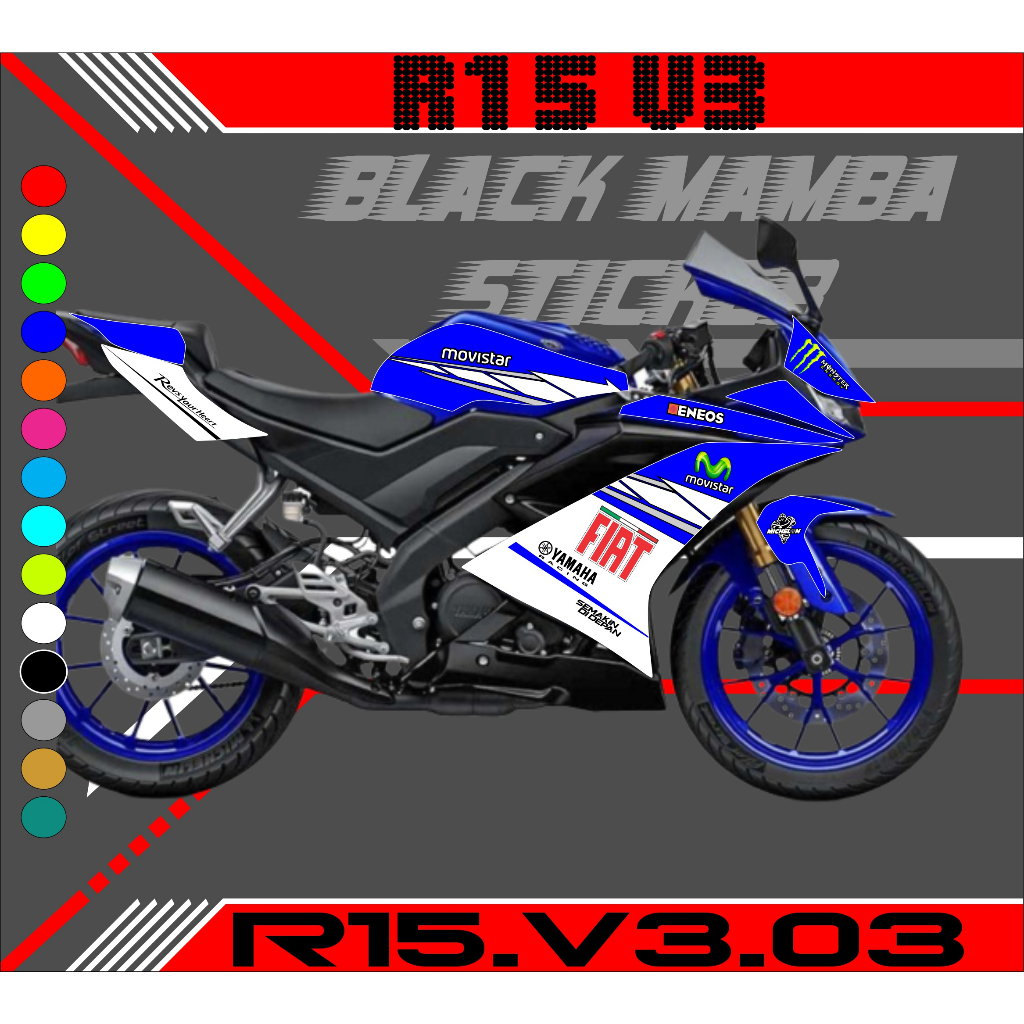 Striping R15 V3 - Stiker R15 V3List Variasi Motor STICKER R15 V3 CODE 03
