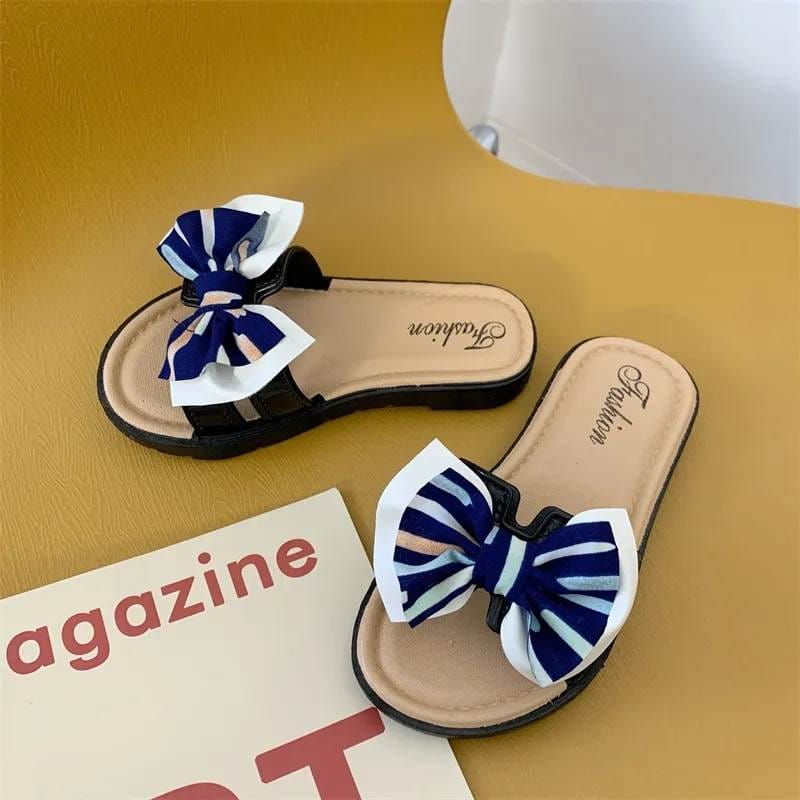 Sandal Selop Anak Kecil Perempuan Lucu Ribbon Stripe