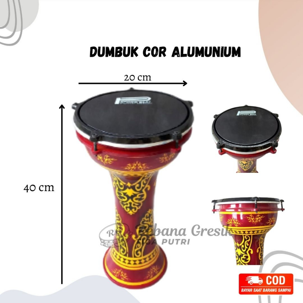 dumbuk  darbuka rebana pinggang almunium cor ukuran 8 in dan 10 in