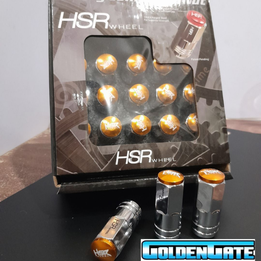 Baut roda HSR Wheel mur racing panjang Gold / kuning grat 1,25mm / 1,5mm murah free kunci sock