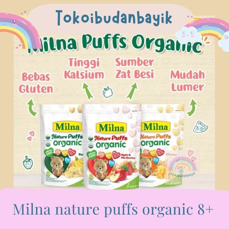 Milna Nature Puff Organic Cheese 15 G