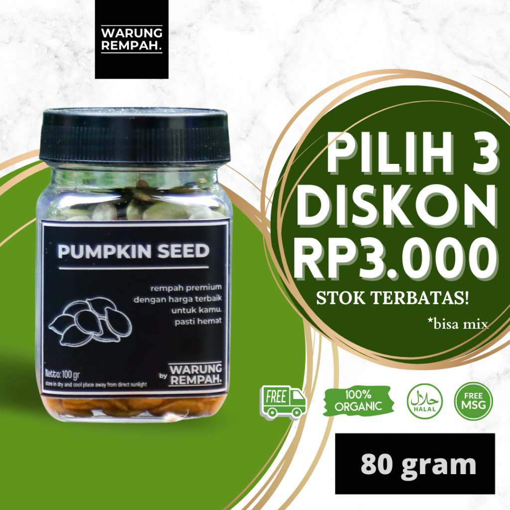 

Biji Labu Panggang Roasted Organic Pumpkin Seed Sudah Matang Siap Makan