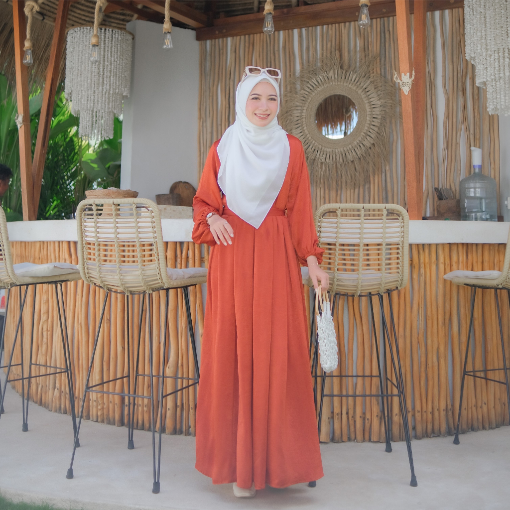 Ladybydiana ZALINA DRESS Gamis Shimmer Silk Bahan Santorini Busui Friendly