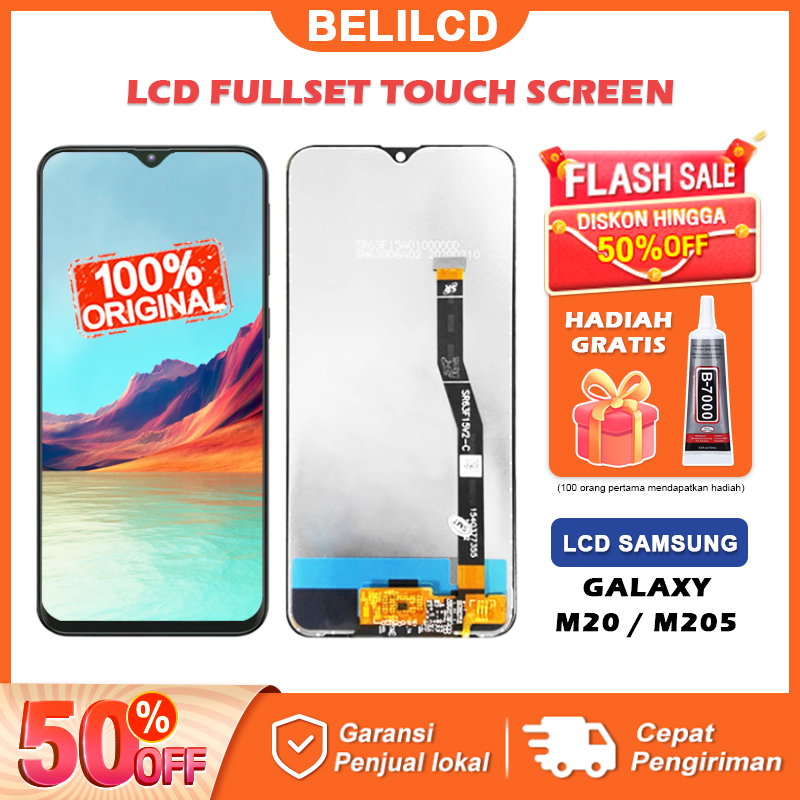 [ORIGINAL] LCD Samsung GALAXY M20 M205 Fullset Touchscreen ORI Touch Screen Bagian Digitizer Layar Sentuh Versi Tinggi