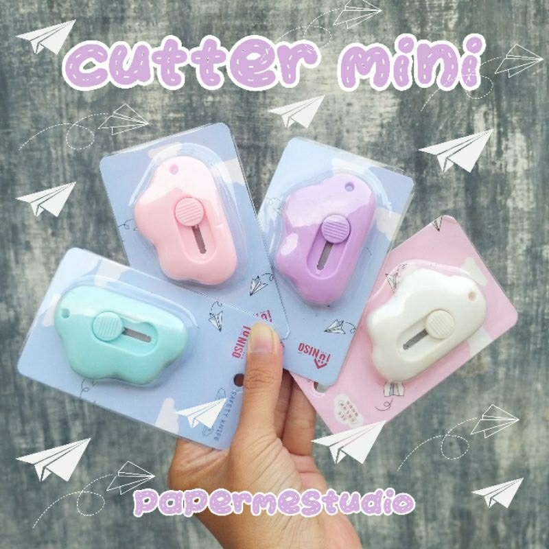 

CUTTER MINI - bentuk awan lucu warna pink kecil untuk unboxing barang by Papermestudio