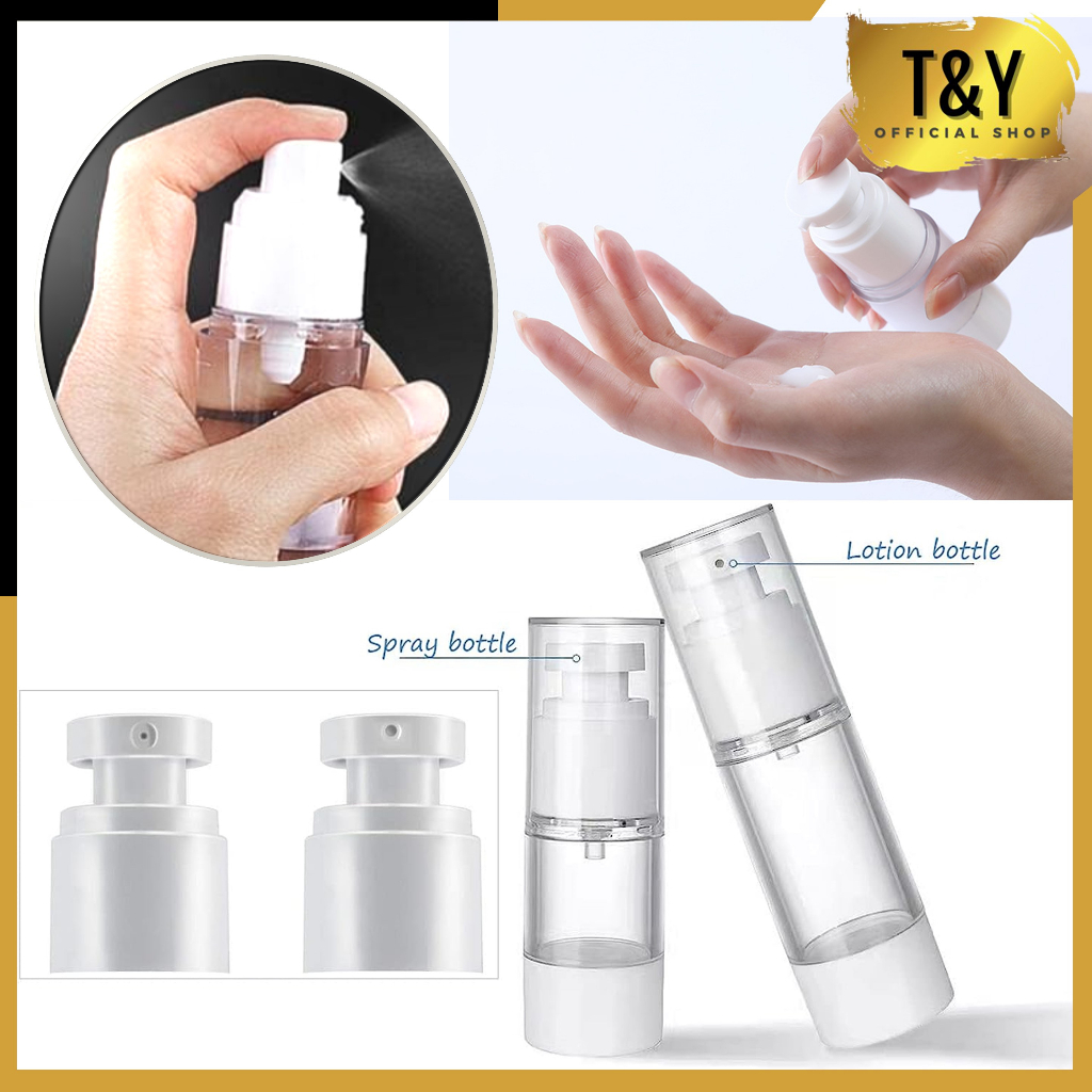 T&amp;Y Botol Refill Vacuum 80ml Botol Spray Transparant 100ml Bottle Pump Lotion Airless 50ml Tempat Parfum Toner Travel Plastik Travel Organizer
