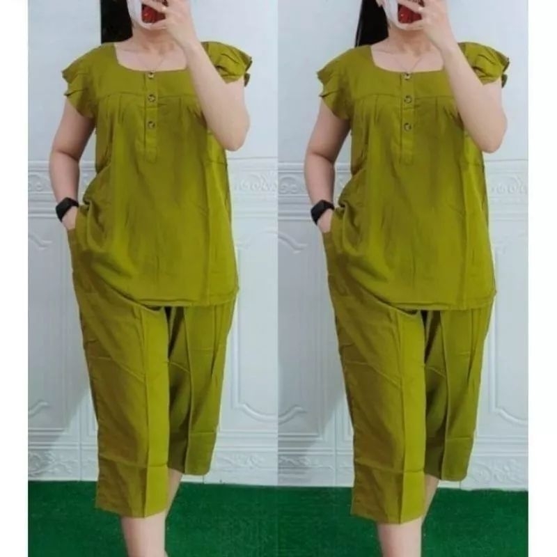 Setelan Bangkok 7/8 Rayon Premium | Setelan Wanita Rayon Polos | Setelan Rayon Premium Quality