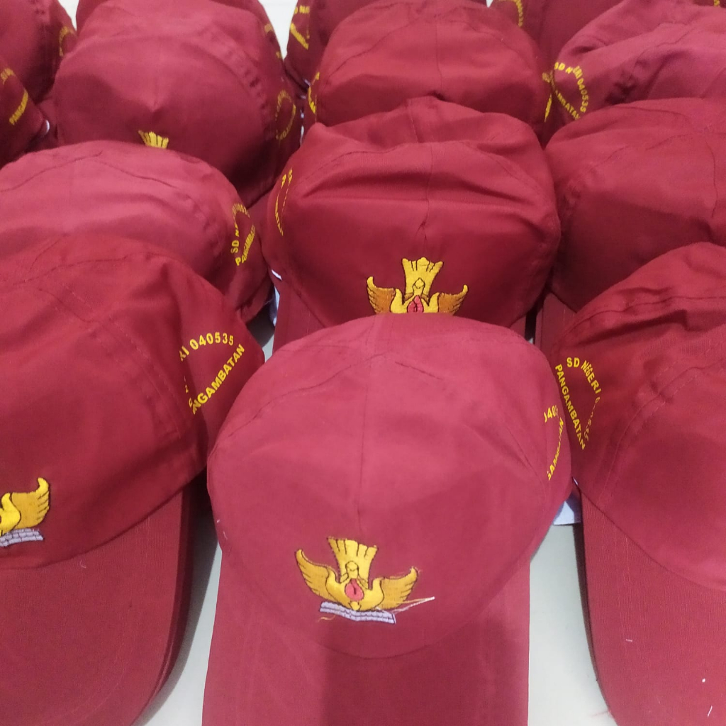 Topi Sekolah Custom Sablon Bordir Minimal 100 Pcs