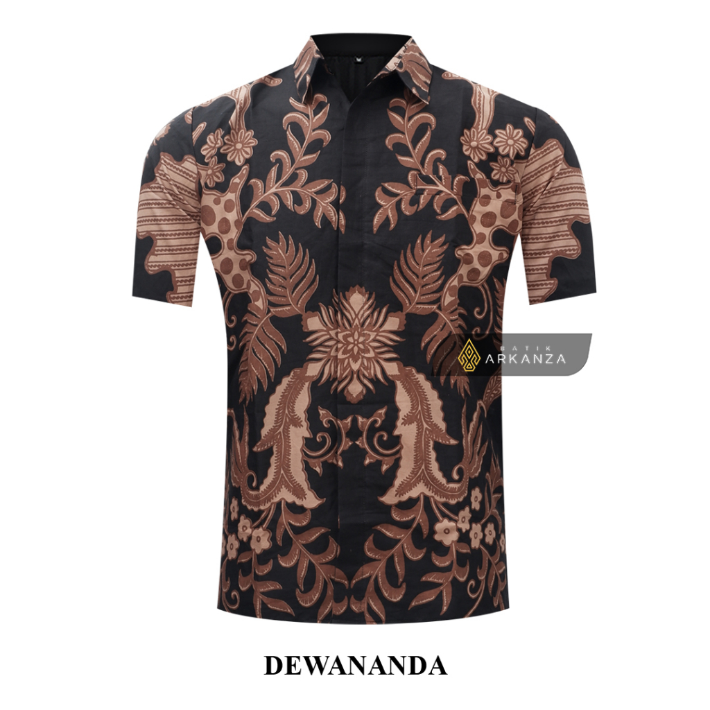 BATIK ARKANZA Motif DEWANANDA Hem Atasan Kemeja Baju Batik Pria Cowok Laki Laki Slimfit Full Lapis Furing Lengan Panjang Lengan Pendek Original Asli