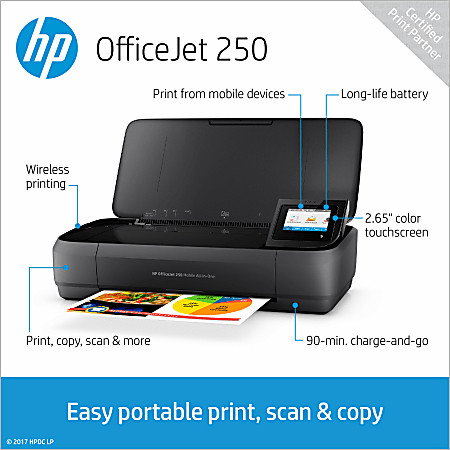 Printer HP Officejet 250 | OJ 250 Wiresless Wifi Portable All in One - 250