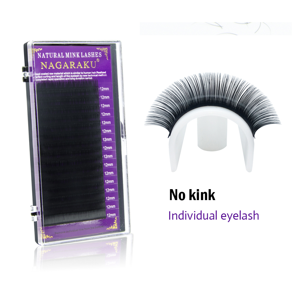 NAGARAKU Ekstension Bulu Mata Soft Natural Eyelash 16 Rows 0.05mm 12mm - CURL-D - Black