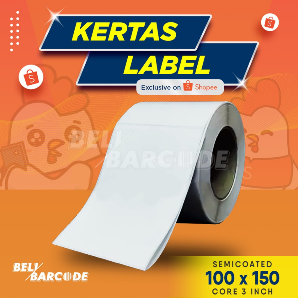 

Stiker Label 100x150 1 Line Isi 500Pcs 100 x 150 Semicoated Core Besar