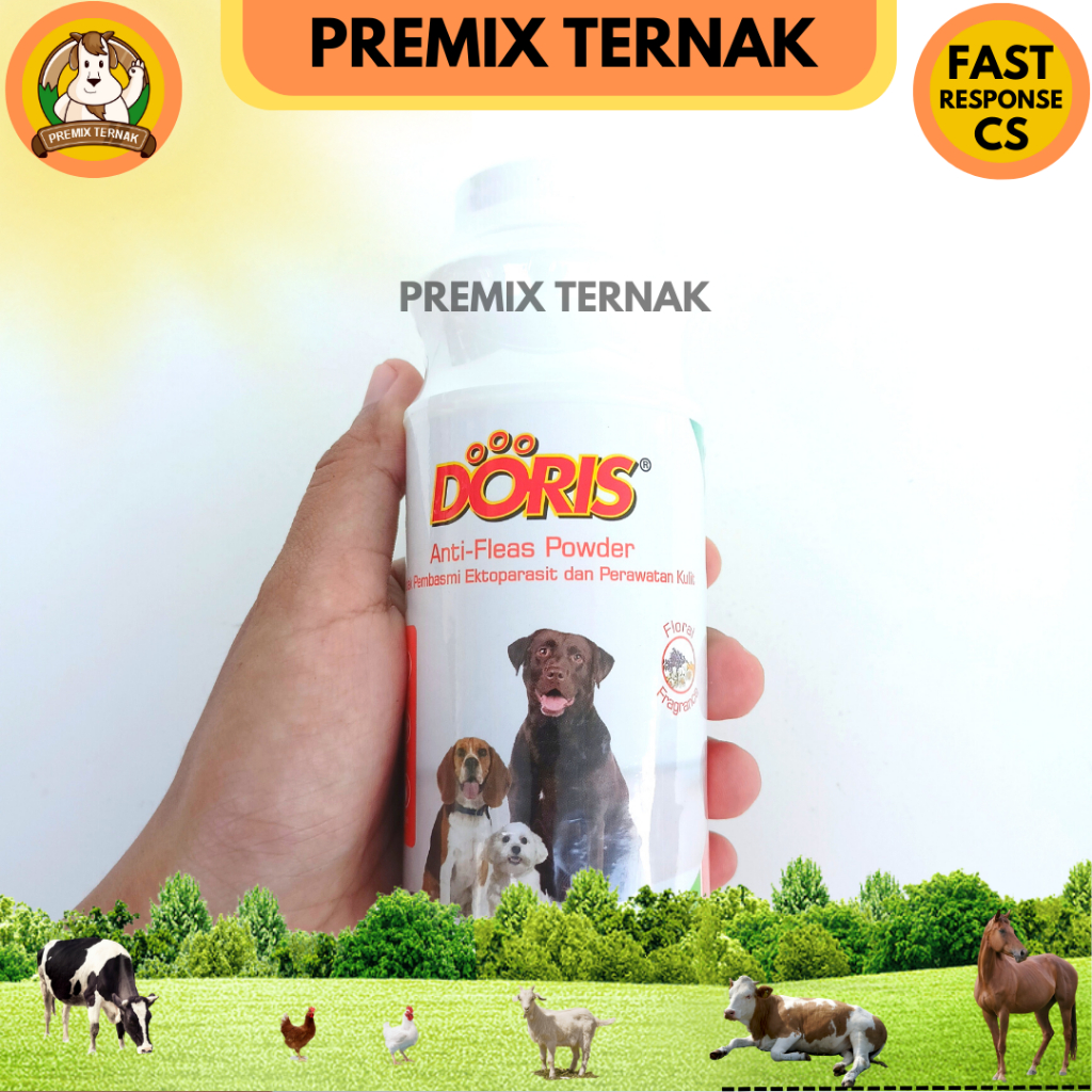 BEDAKA DORIS ANTI FLEAS POWDER 100 gram - Bedak Pembasmi Kutu Anjing Ampuh