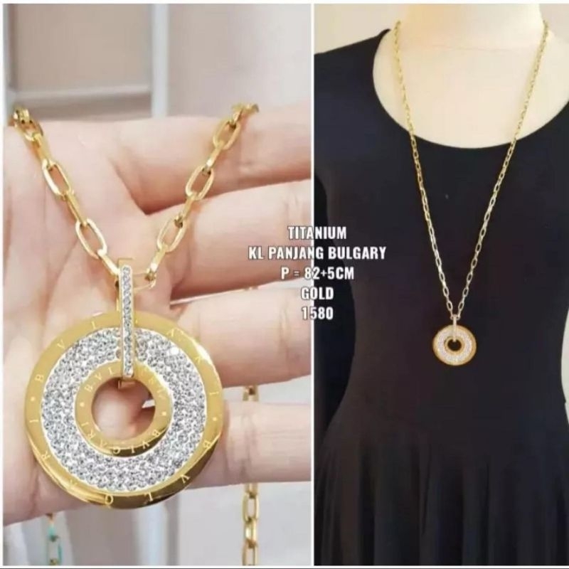 Kalung Titanium asli model panjang mirip emas asli Anti Karat Anti Alergi Premium Quality Stainless steel anti karat anti alergi Premium Quality K8