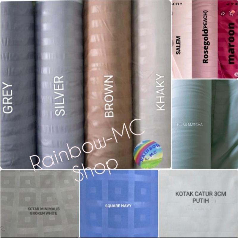 Bahan Kain Sprei Katun Embos Salur 3CM /KOTAK Lebar 2,4 M