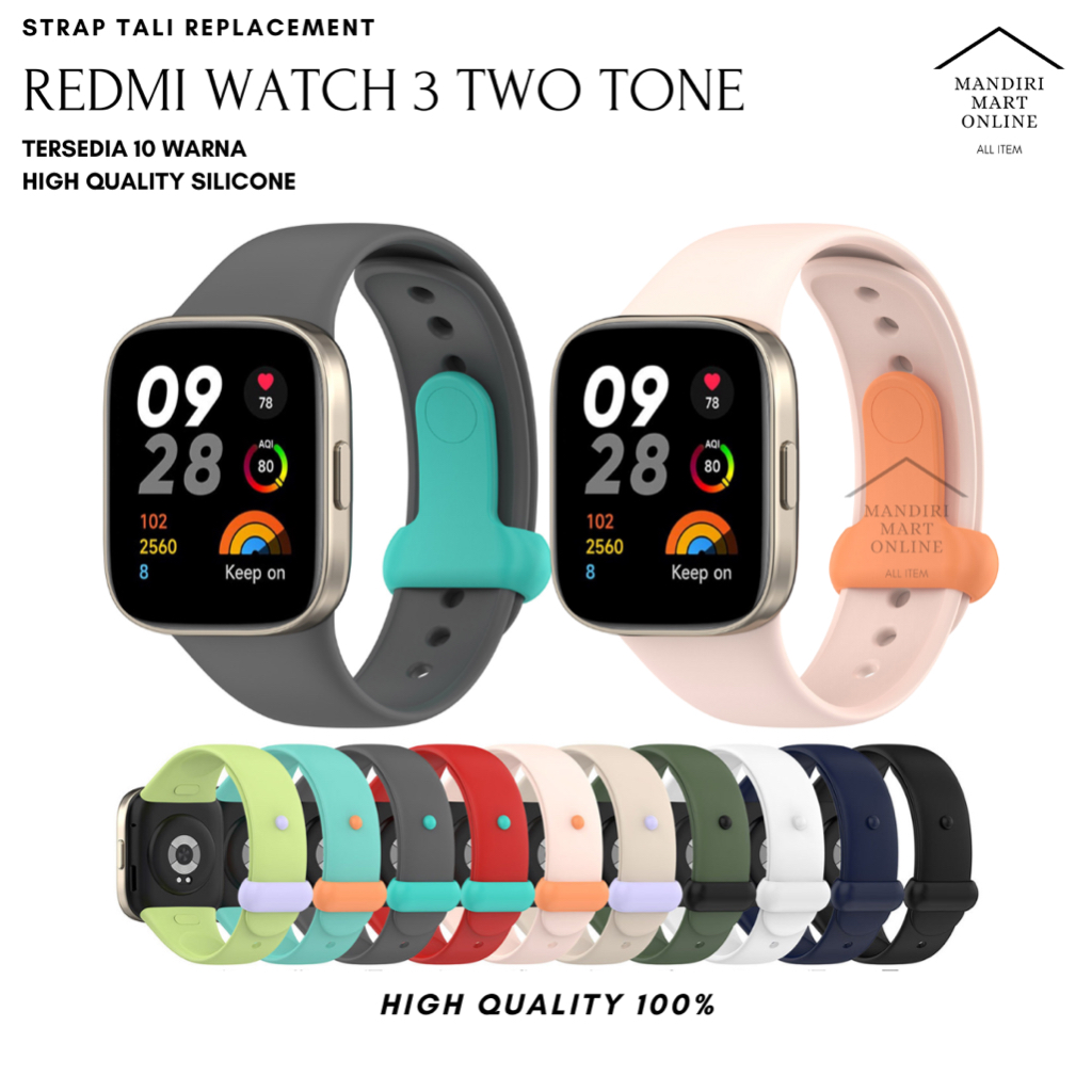 Strap Redmi Watch 3 Silicone Tali Pengganti Xiaomi Redmi Smartwatch 3 Bahan Silikon