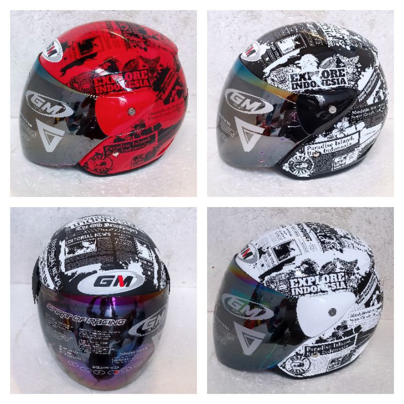 HELM GM EVO EVOLUTION MOTIF KORAN NEWS MAPS ROAD RIDERS NOTE ORI ORIGINAL