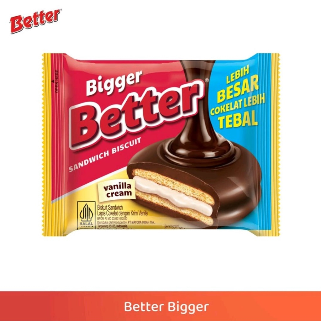 

Sandwich Biskuit Better Bigger Vanila Cream 10 Sachet