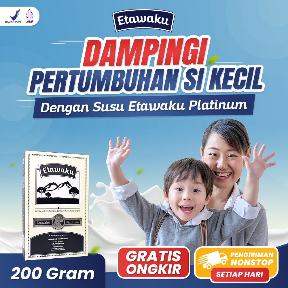 

Susu Etawaku Platinum Temani Tumbuh Kembang Anak dengan Minum Susu Etawaku Platinum Meningkatkan Daya Tahan Tubuh Anak Mencegah dari Segala Penyakit Susu Kambing Etawa Asli