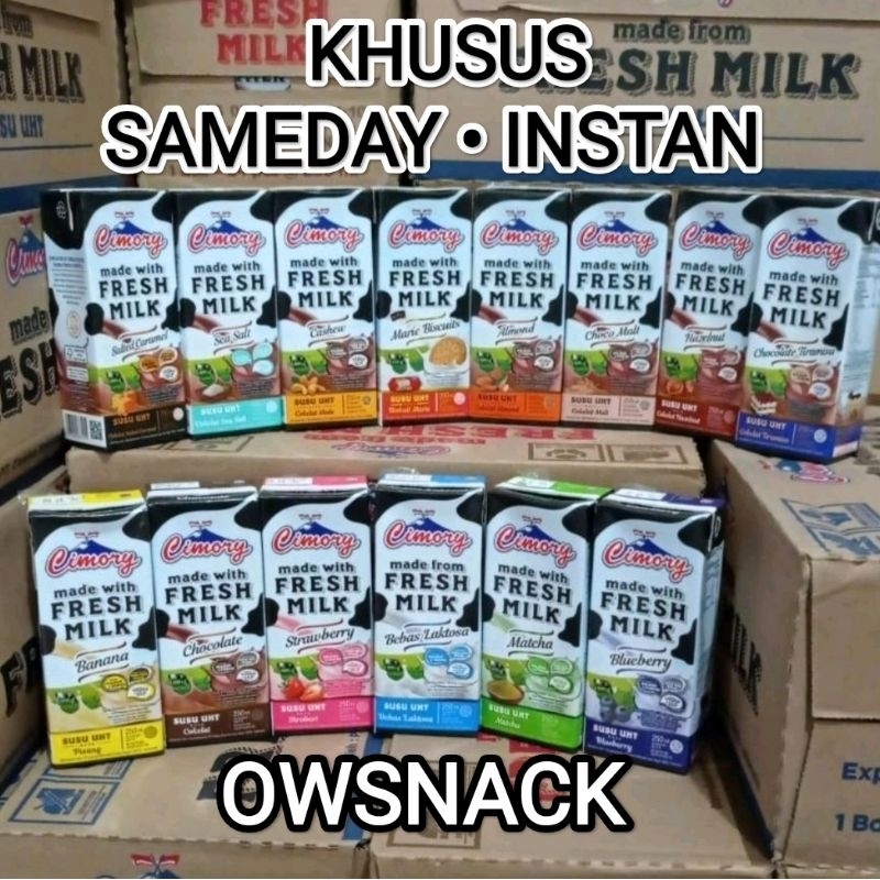 1 DUS SUSU CIMORY UHT FRESH MILK 250ml / 250 ml 1 KARTON SAMEDAY INSTANT TIRAMISU SALTED CARAMEL