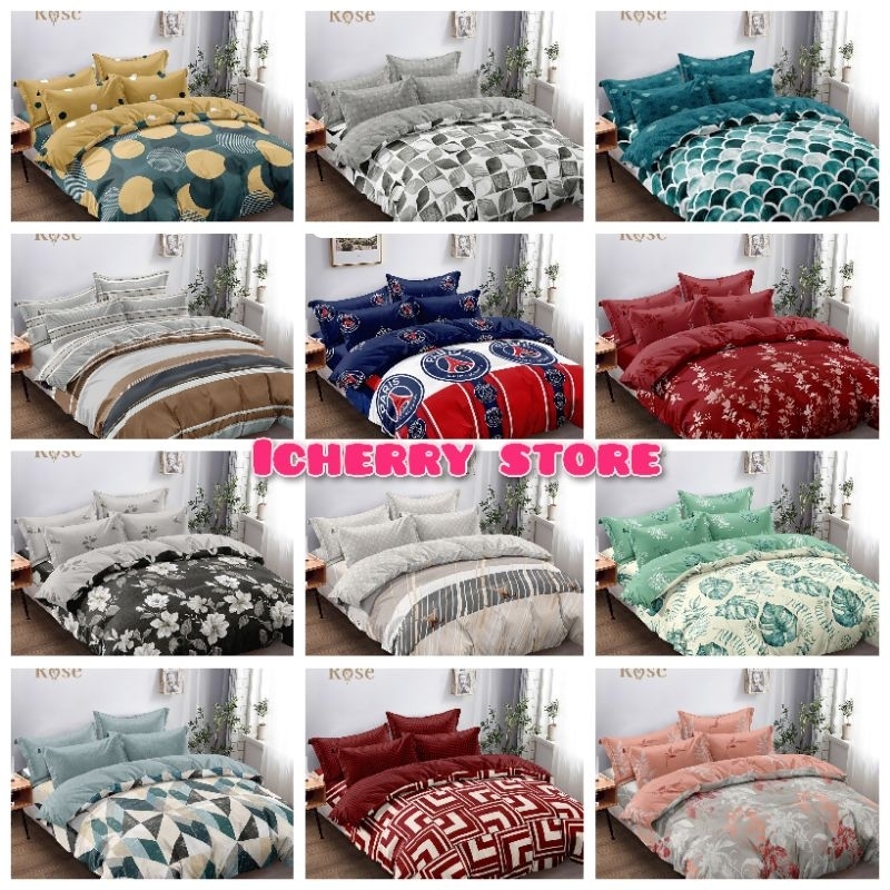 5in1 Full Set Bedcover + Sprei Lady Rose 3D Rumbai Karet Extra King 200x200 180x200 Queen 160x200 Mo
