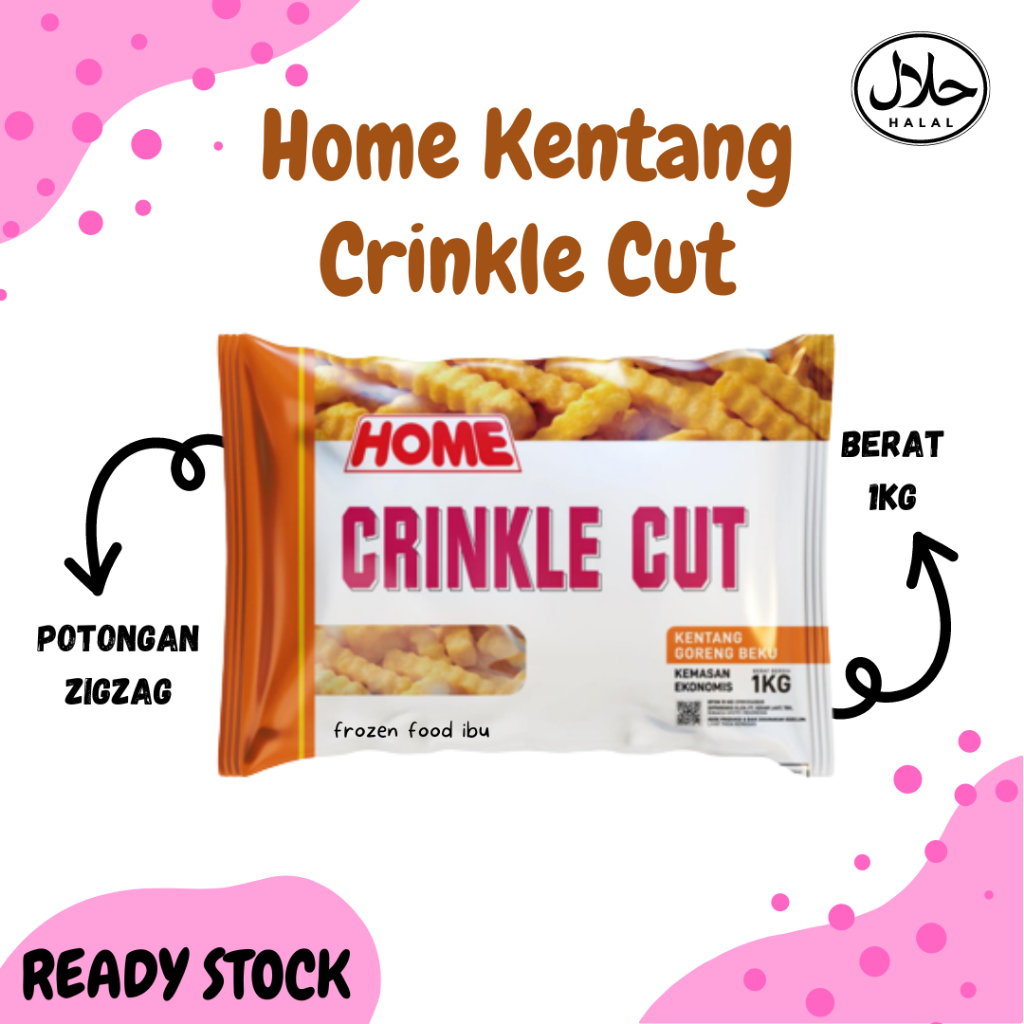 Home Crinkle Cut Kentang Goreng Beku 1kg Kentang Zig Zag Frozen Food Banjarmasin BISA KIRIM INSTAN