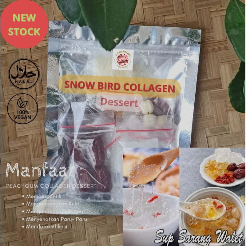 

PAKETAN TERLARIS Snow Bird Nest Swallow Collagen Premium Peach Gum Asli