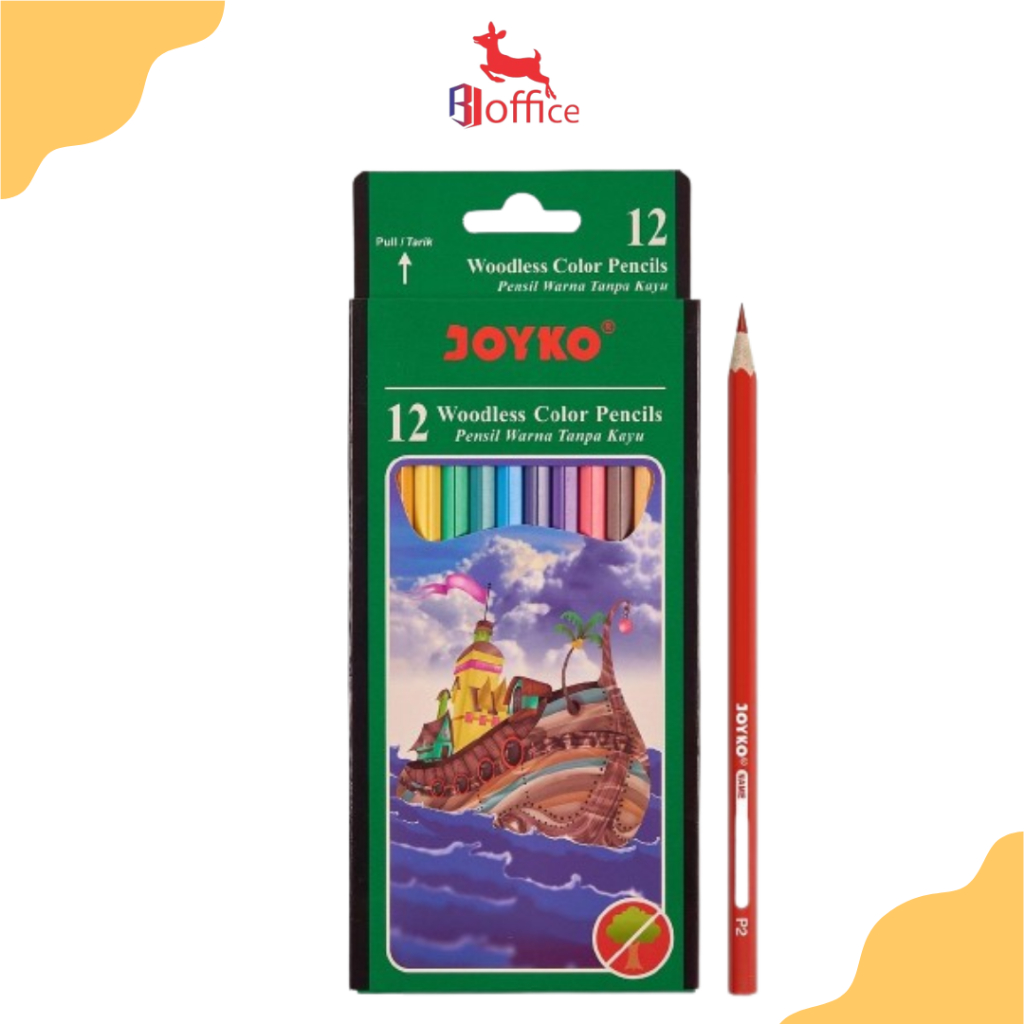 

Joyko Pensil Warna Woodless Color Pencils Hexagonal Grip Cp103