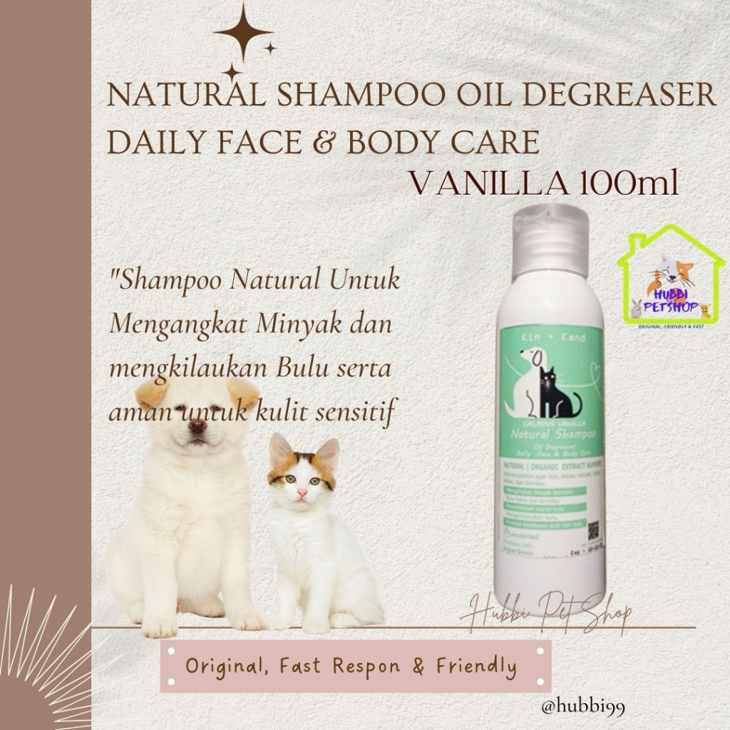 SHAMPO KUCING DEGREASER VANILLA 100 ML SHAMPO KUCING ANTI RONTOK MENGANGKAT MINYAK BERLEBIH, SHAMPO KUCING DAILY FACE &amp; BODY CARE